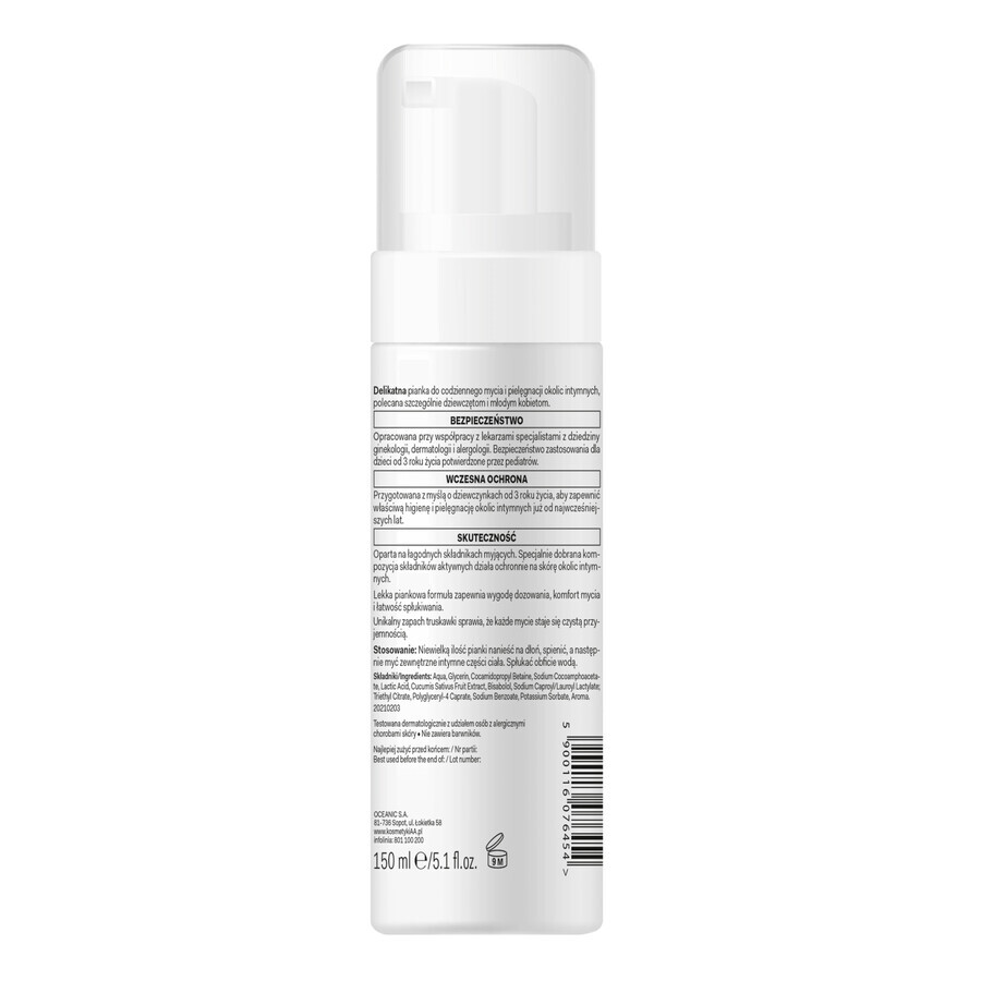 AA Girls, mousse d'hygiène intime, fraise, 150 ml