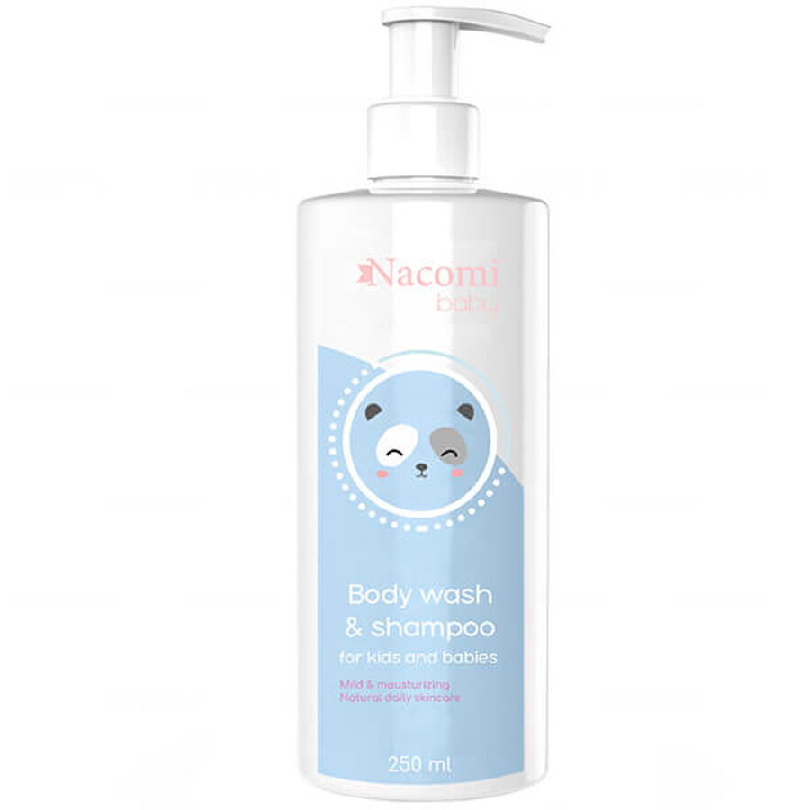 Nacomi Baby, émulsion nettoyante pour le corps et les cheveux des enfants et des bébés, 250 ml