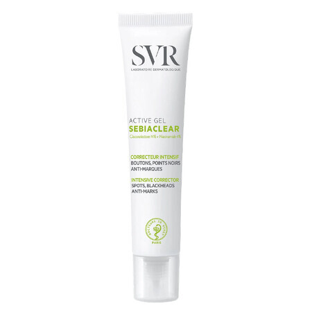 SVR SebiaClear Active Gel, gel actif à action intensive contre les imperfections de la peau, 40 ml