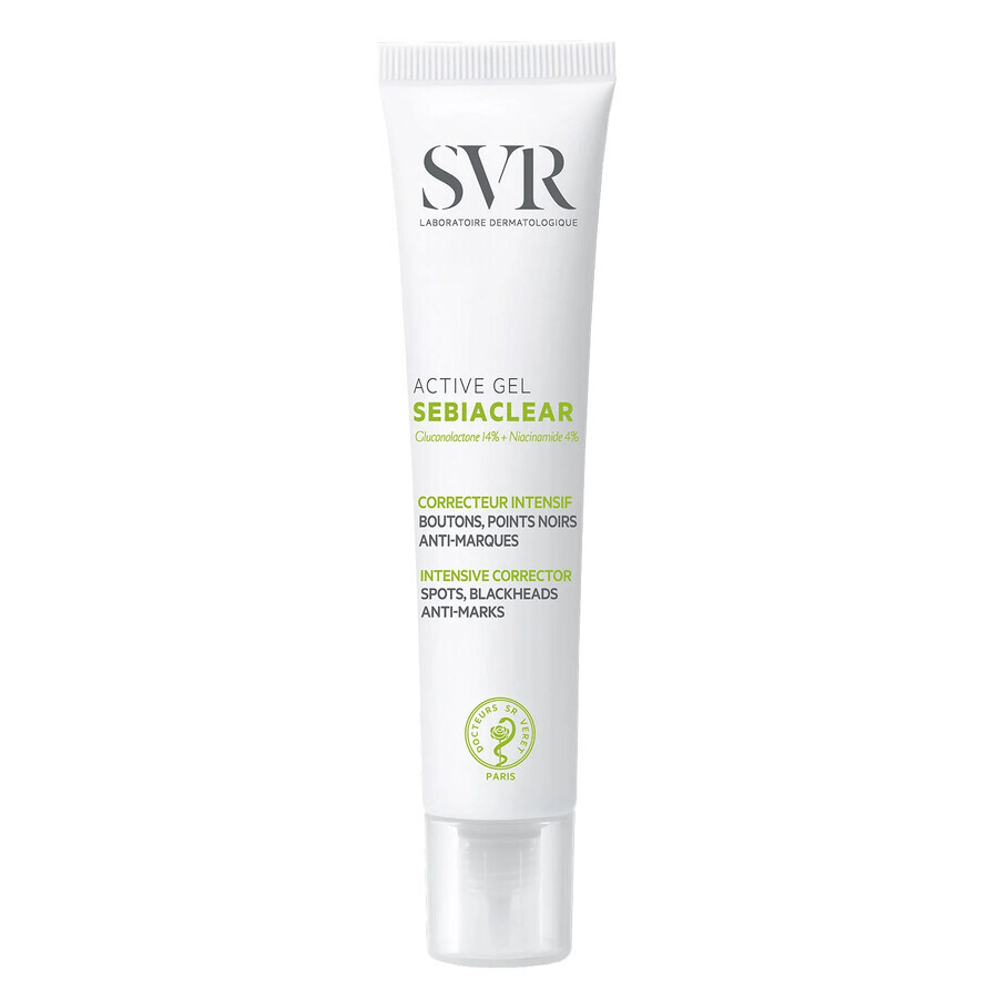 SVR SebiaClear Active Gel, gel actif à action intensive contre les imperfections de la peau, 40 ml