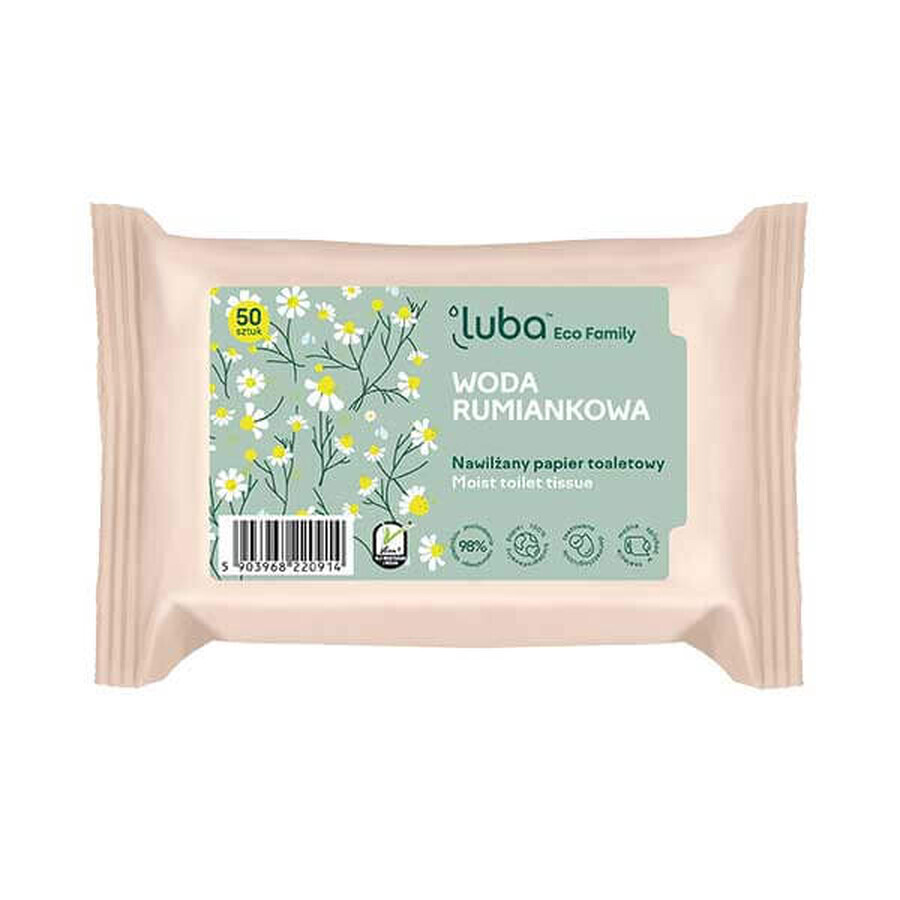 Luba Eco Family, papier hygiénique humidifié, eau de camomille, 50 pièces