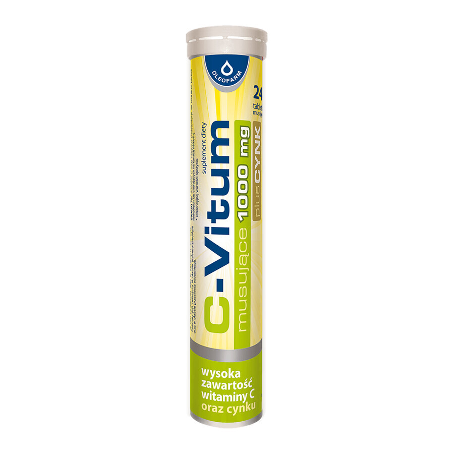 C-Vitum 1000 mg plus zinc, 24 comprimés effervescents