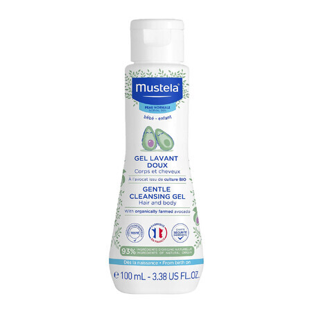 Mustela Bebe Enfant, gel nettoyant doux pour le corps et la tête, dès la naissance, 100 ml