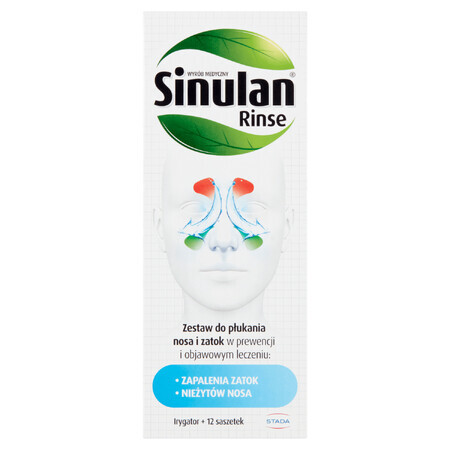 Sinulan Rinse, set de rinçage nasal et sinusal, irrigateur + 12 sachets