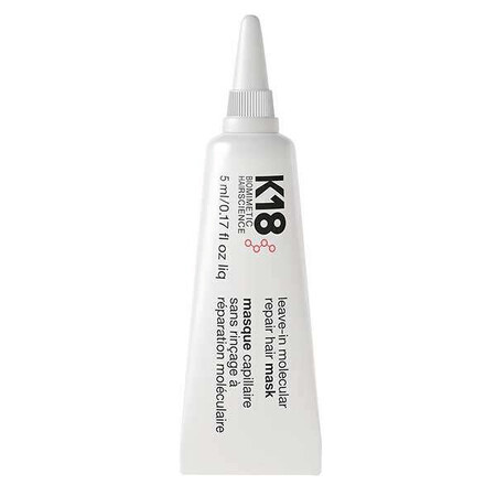 K18 Maschera per Capelli Senza Risciacquo con Riparazione Molecolare, 5ml