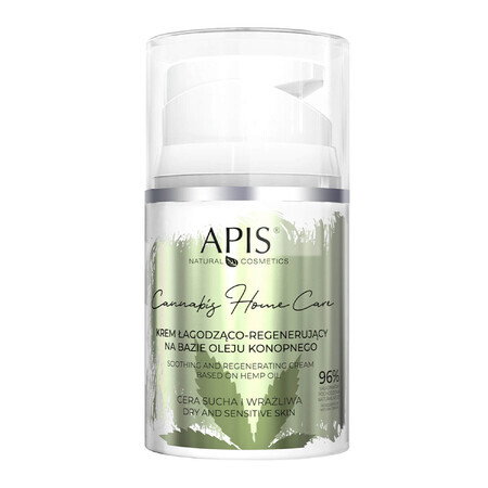 Apis Cannabis Home Care, crema calmante y regeneradora a base de aceite de cáñamo, piel seca y sensible, 50 ml