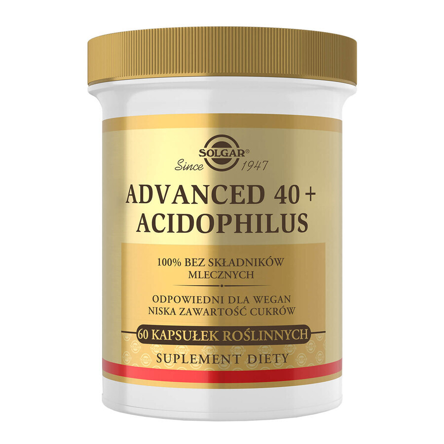 Solgar Advanced 40+ Acidophilus, 60 gélules végétales