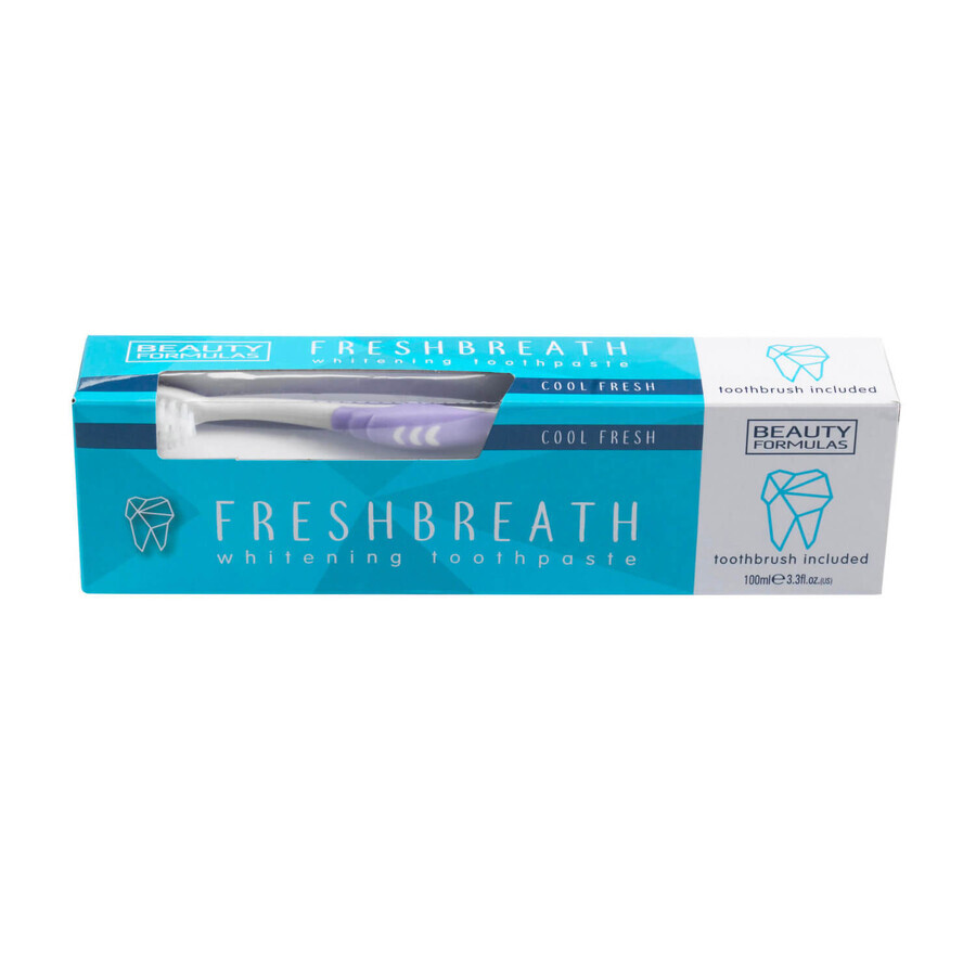 Beauty Formulas FreshBreath, dentifrice blanchissant, 100 ml + brosse à dents, 1 pièce