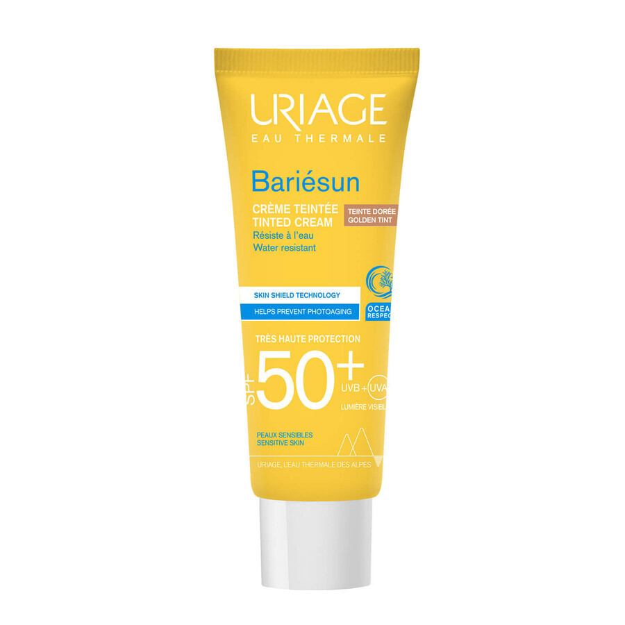 Uriage Bariesun, crème solaire tonifiante, beige bronzé, SPF 50+, 50 ml