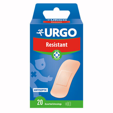 Urgo Resistant, sparadrap antiseptique, 20 pièces