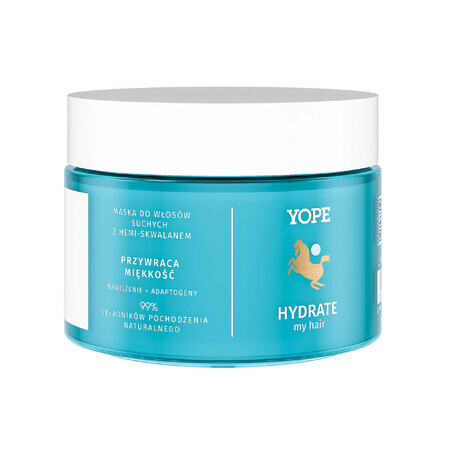 Yope Hydrate My Hair, masque pour cheveux secs à l'hémi-squalan, 250 ml