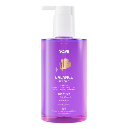 Yope Balance My Hair, shampooing pour cuir chevelu gras, avec acides, 300 ml