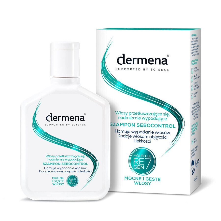 Dermena Sebocontrol, shampooing pour cheveux gras et excessivement tombants, 200 ml