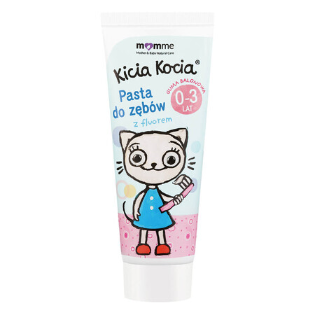 Momme Kicia Kocia, tandpasta voor kinderen 0-3 jaar, kauwgomsmaak, met fluoride, 50 ml