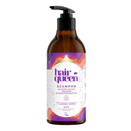 Hair Queen, shampoing pour cuir chevelu et cheveux à haute porosité, 400 ml