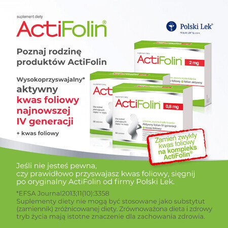 ActiFolin 0,8 mg, acide folique 800 µg, 90 comprimés