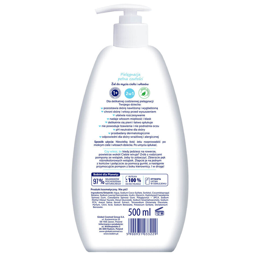 Bobini Kids, Washing gel for body and hair, hypoallergenic, 500 ml