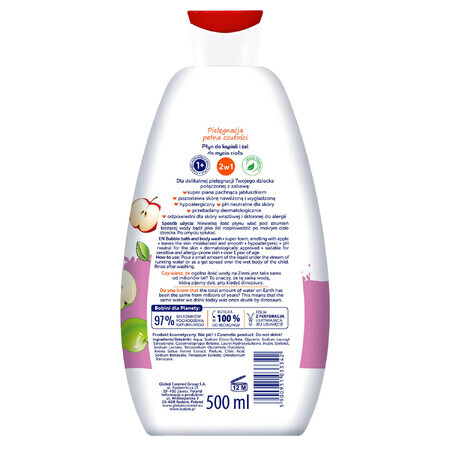 Bobini Fun, bath lotion and body wash, apple, 500 ml