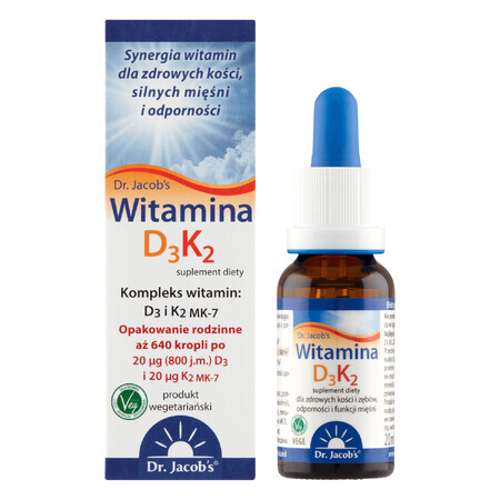 Dr. Vitamine D3K2 de Jacob, gouttes, 20 ml