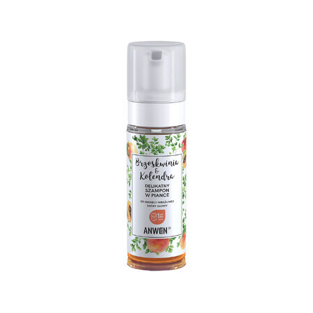 Anwen Peach and Coriander, șampon spumă delicată pentru scalp uscat și sensibil, de la 1 lună, 170ml