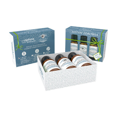 Coffret Optima Natura Santé, huiles essentielles naturelles, eucalyptus, voleurs, lavande, 3 x 10 ml + diffuseur ultrasonique