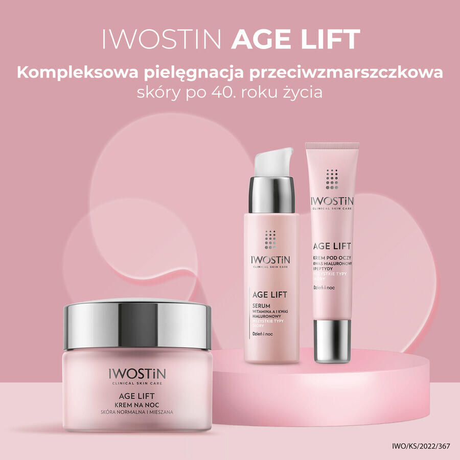 Iwostin Age Lift, crema de noche, piel normal y mixta, 50 ml