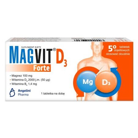 MagVit Forte D3, 50 comprimés gastro-résistants