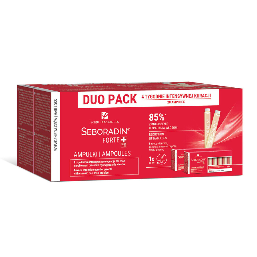 Seboradin Forte Duo Pack, ampoules contre la chute des cheveux, 5,5 ml x 28 ampoules