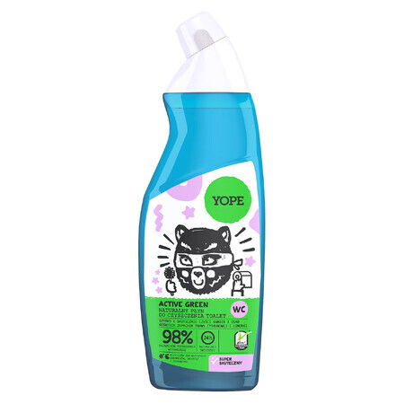 Yope, Gel Doccia Active Green 98%, 750 ml