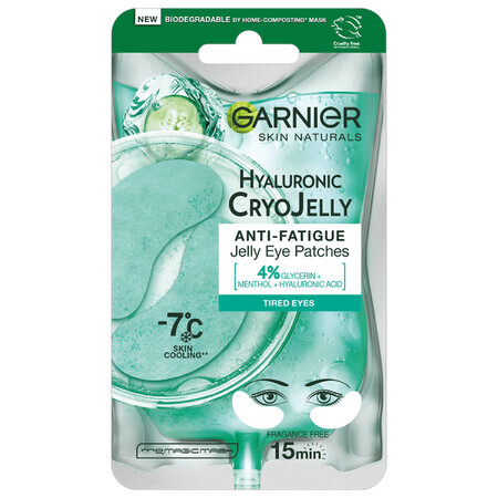 Garnier Skin Naturals Hyaluronic Cryo Jelly, patchs gel hydratants pour les yeux, 5 g