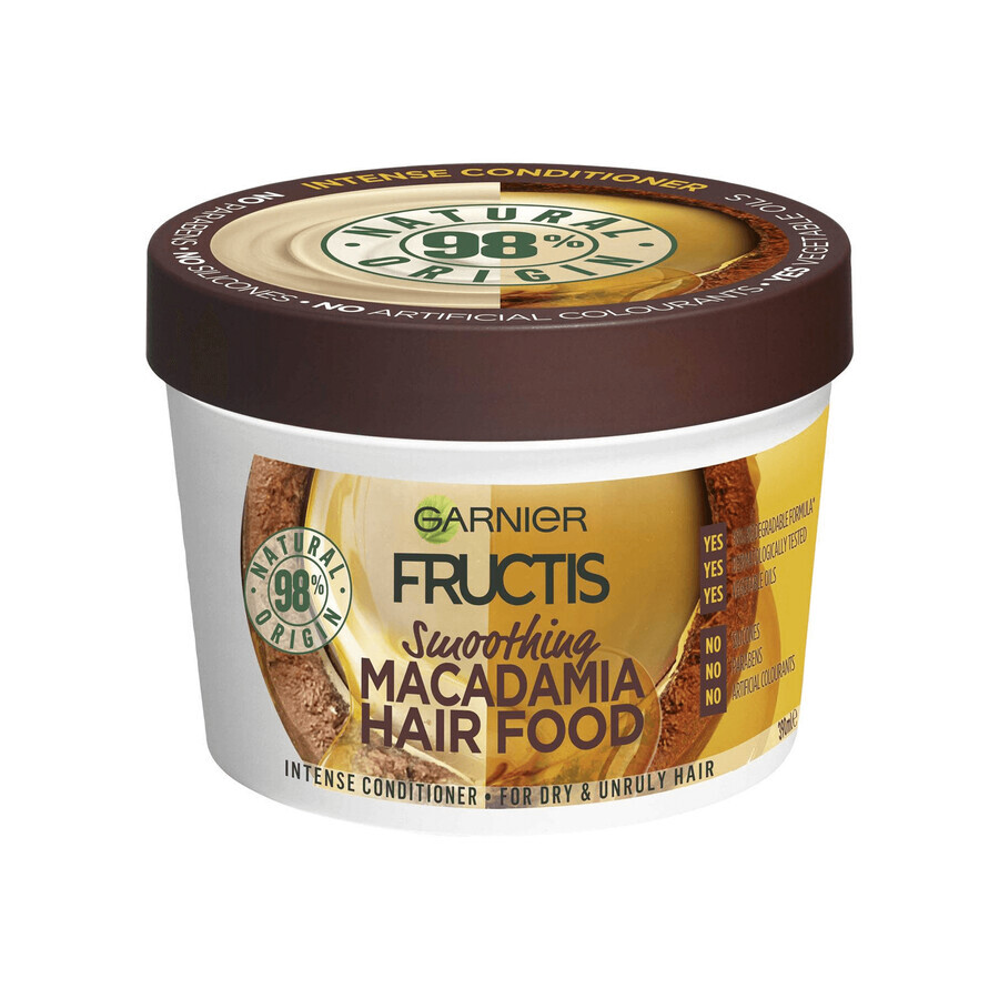 Garnier Fructis Hair Food Macadamia, masque lissant pour cheveux secs et indisciplinés, 400 ml