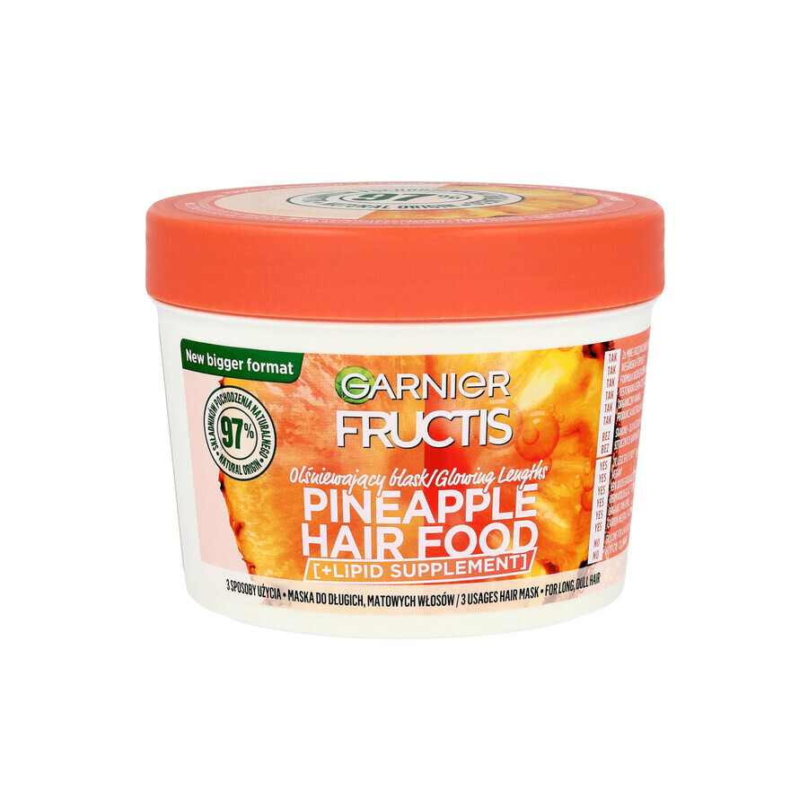 Garnier Fructis Hair Food Ananas, masque éclairant pour cheveux longs et ternes, 400 ml