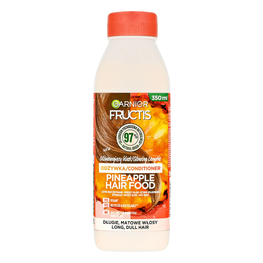 Garnier Fructis Hair Food Pineapple, balsam iluminator pentru părul lung și tern, 350ml