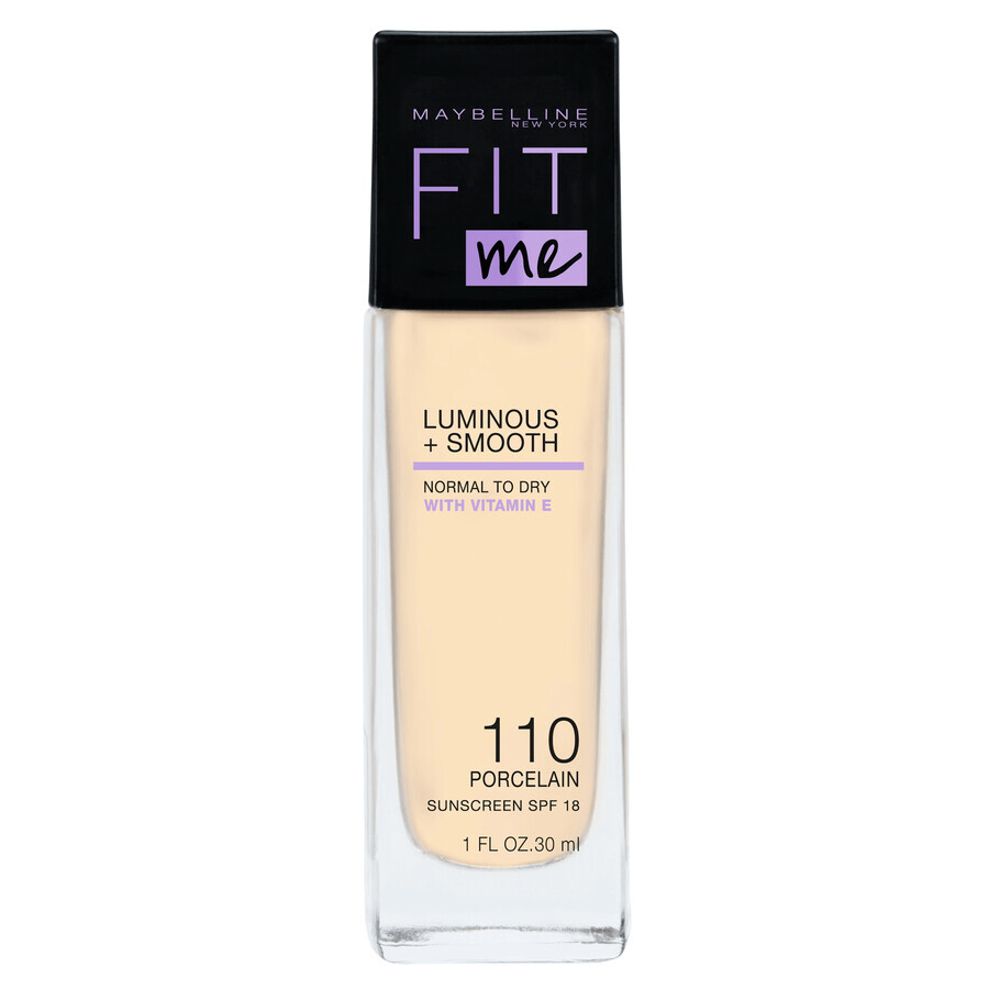 Maybelline me va! Fond de teint lumineux et lisse, n° 110 Porcelaine, 30 ml