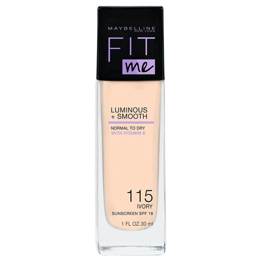 Maybelline me va! Fond de teint lumineux et lisse, n° 115 Ivoire, 30 ml