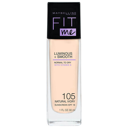 Fondotinta Maybelline Fit Me Luminous + Smooth nel tono 105 Natural Ivory, 30ml