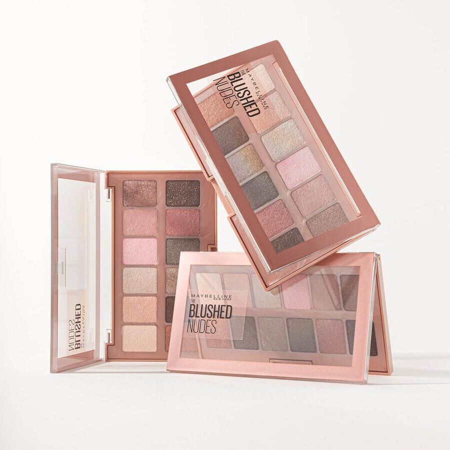 Maybelline The Blushed Nudes, palette de fards à paupières, 12 couleurs, 9,6 g