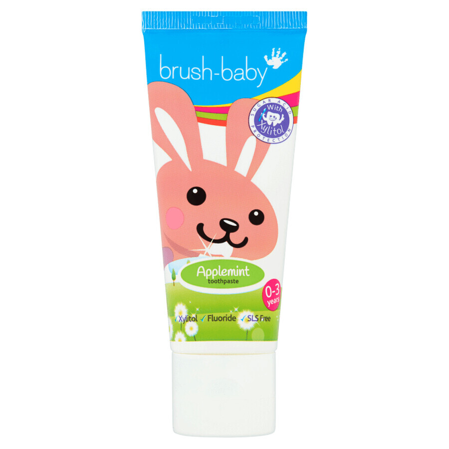 Brush-Baby, toothpaste for children 0-3 years, apple-mint, with fluoride, 50 ml