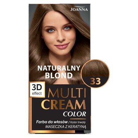 Joanna Multi Cream Color, vopsea de păr, 33 blond natural, 1 bucată