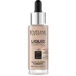 Eveline Cosmetics Liquid Control HD, fond de teint matifiant, n° 011, Naturel, 32 ml