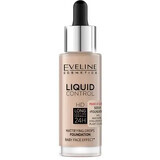 Eveline Cosmetics Liquid Control HD, fond de teint matifiant, n° 011, Naturel, 32 ml