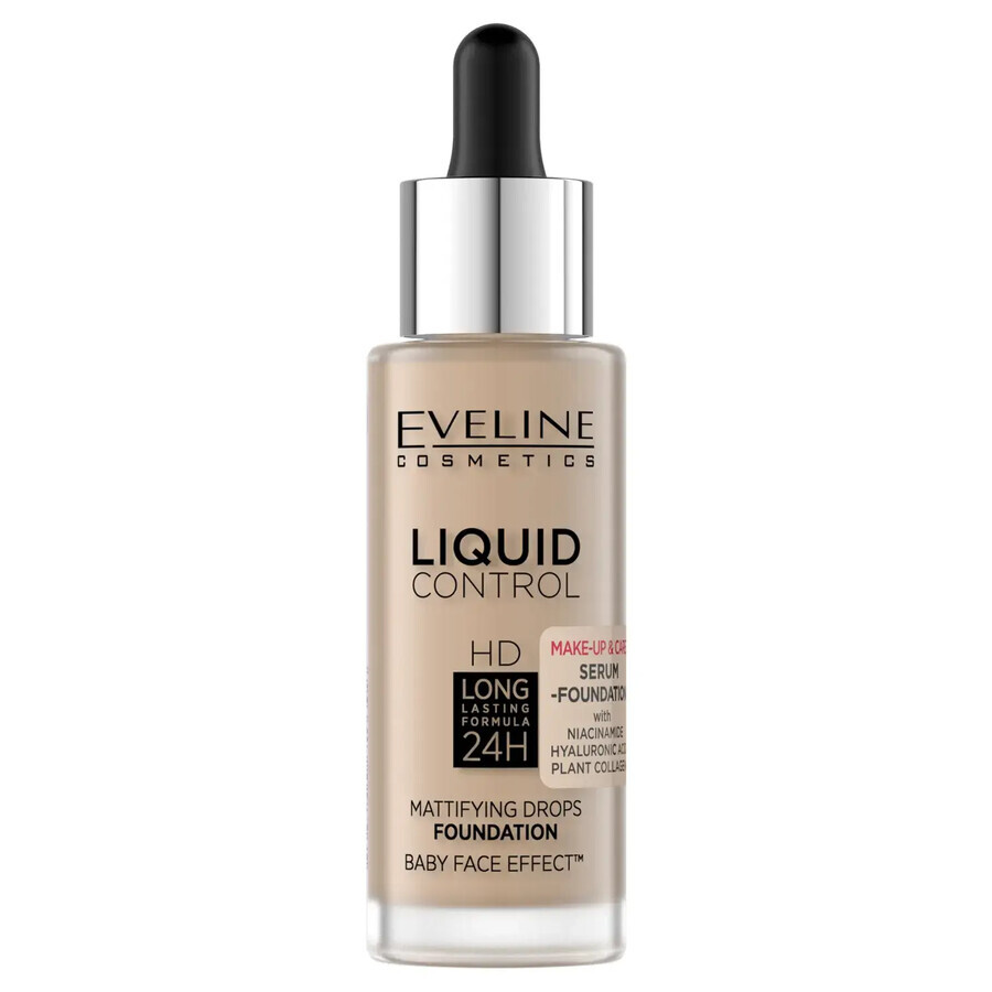 Eveline Cosmetics Liquid Control HD Foundation, Nr. 35, Natural Beige, 32 ml