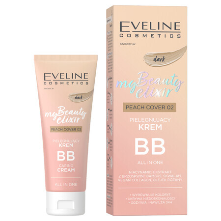 Eveline Cosmetics My Beauty Elixir, BB crème de soin, couverture pêche n° 02 foncé, 30 ml