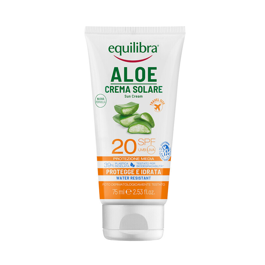 Equilibra Aloe Sonnencreme LSF 20 gegen UVB/UVA, 75 ml