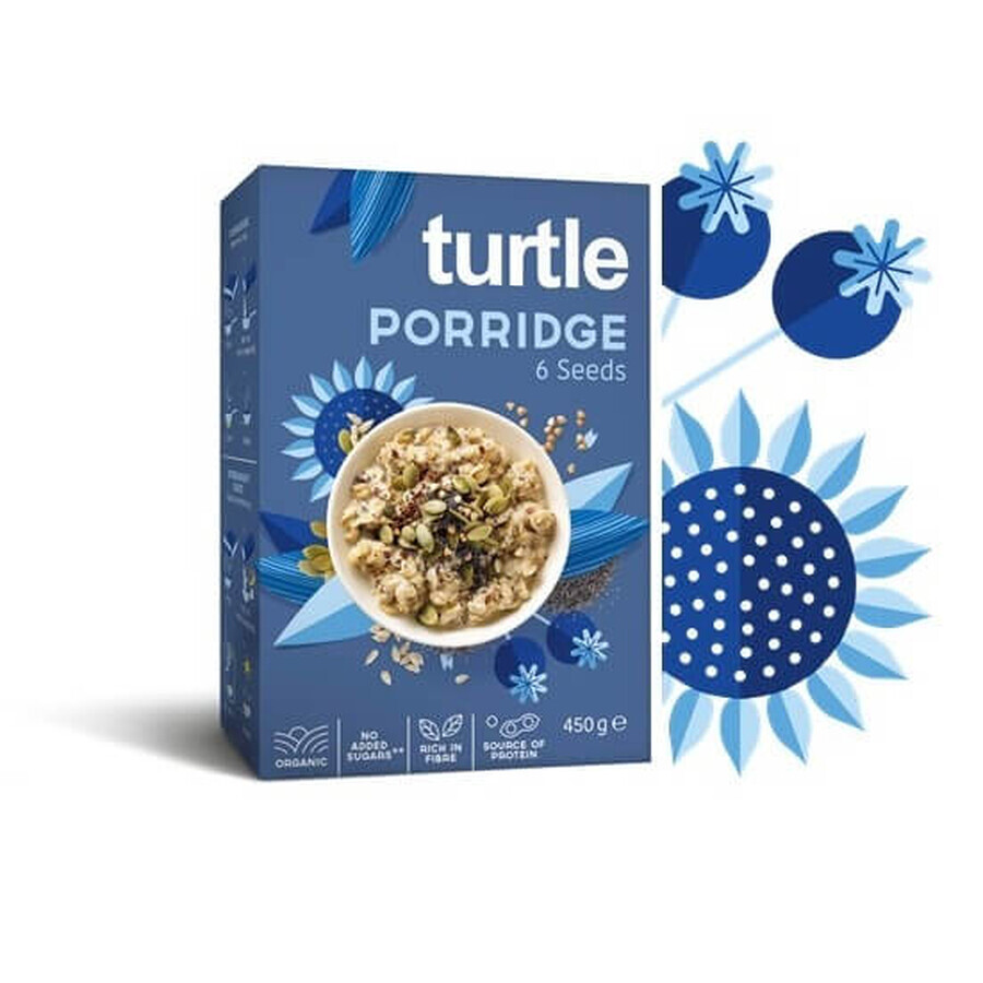Porridge céréales bio 6 sortes de graines, 450 grammes, Turtle SPRL