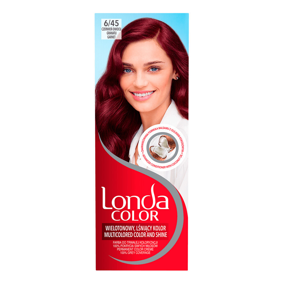 Londa Color, teinture capillaire, 6/45 rouge grenade, 60 ml