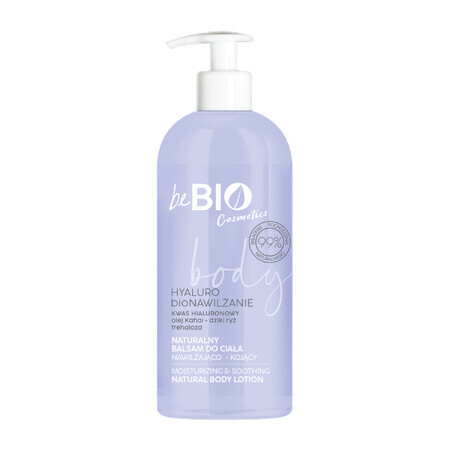 beBIO Cosmetics Hyaluro bioHydration, Loțiune de corp naturală, hidratantă și calmantă, 350 ml