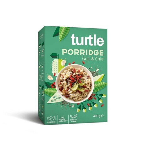 Porridge bio sans gluten aux baies de goji, graines de chia, 400 grammes, Turtle SPRL