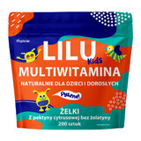 Lilu Kids Multivitamin, gelées naturelles pour enfants et adultes, saveur mûre, 200 pièces