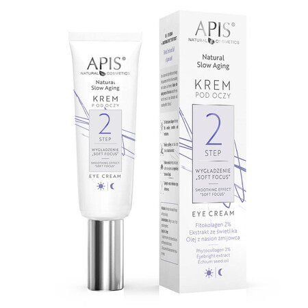 Apis Natural Slow Aging Step 2, Cremă de ochi, Netezirea focalizării moi, 15 ml